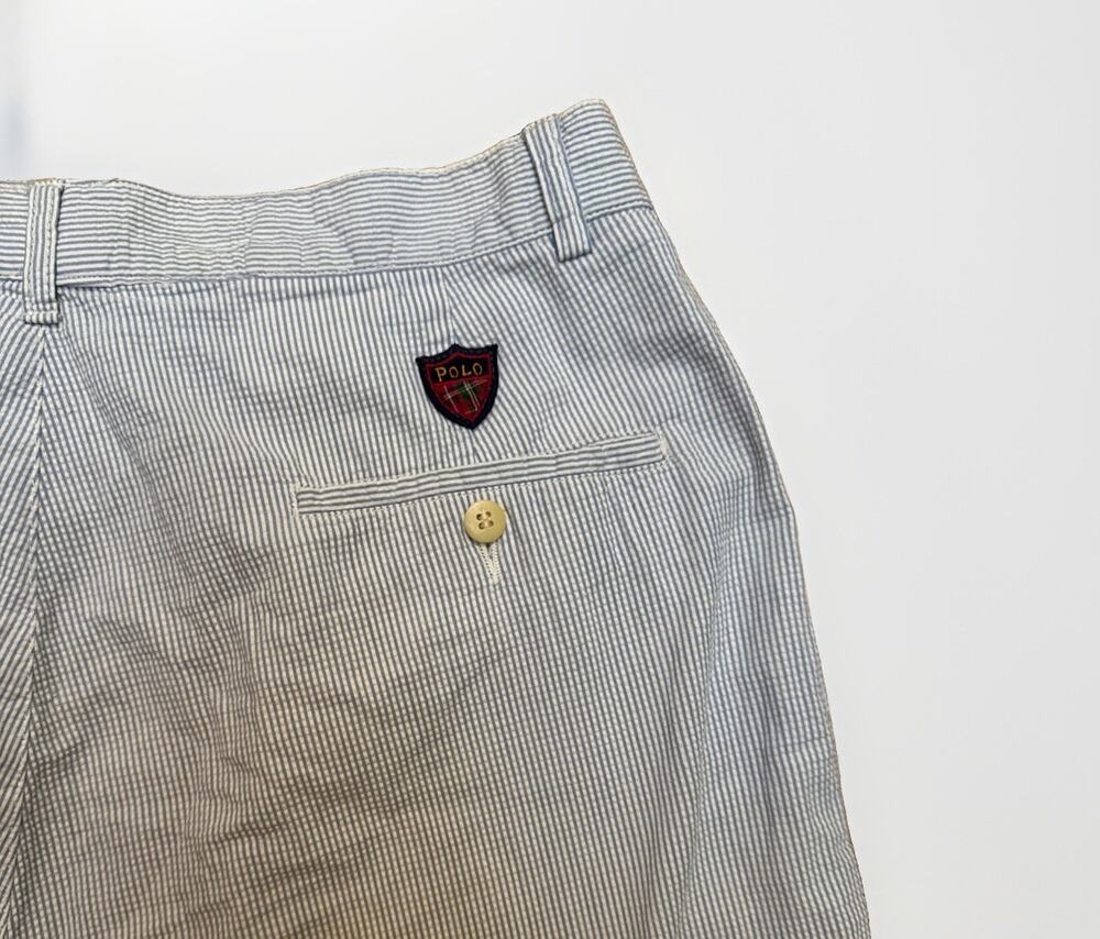 VTG POLO Ralph Lauren Classic Golf Pant Mens 34 X 28 NO TAG USA Made Seersucker